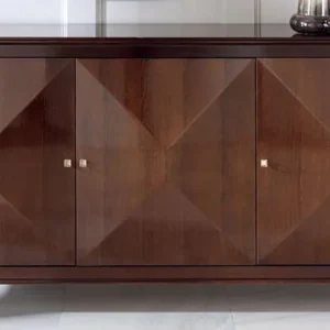 Schneller Versand Casa Padrino Luxus Neoklassik Sideboard mit 3 Türen Braun 202 x 50 x H. 100 cm - Wohnzimmerschrank - Art Deco Möbel