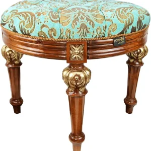Neue Kollektion Pompöös by Casa Padrino Luxus Barock Sitzhocker Rund Rot Muster / Braun Gold - Pompööser Barock Hocker designed by Harald Glööckler