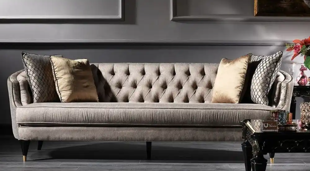 Sonderaktion Casa Padrino Luxus Barock Sofa Grau / Schwarz / Gold 231 x 94 x H. 83 cm - Barock Wohnzimmermöbel