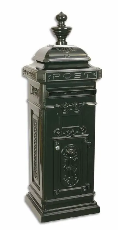 Schnäppchen Casa Padrino Jugendstil Stand Briefkasten Dunkelgrün - Englischer Antik Stil Briefkasten Postkasten - Nostalgie