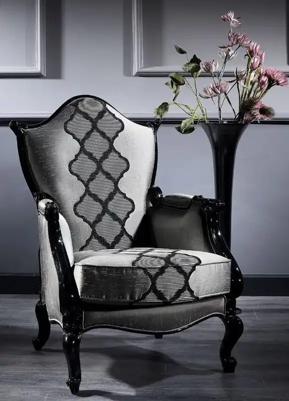 Schnäppchen Casa Padrino Luxus Barock Sessel Silber / Grau / Schwarz 79 x 75 x H. 115 cm - Barockstil Wohnzimmer Sessel - Barock Möbel