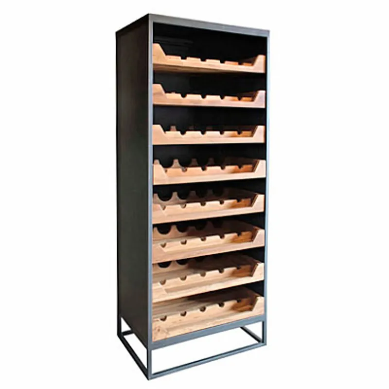 Preisknaller Casa Padrino Industrial Look Weinschrank 67x45x183cm Metall / Holz - Weinregal