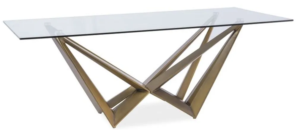 Begrenztes Angebot Casa Padrino Designer Esstisch mit Glasplatte Braun 200 x 100 x H. 76 cm - Luxus Esszimmer Möbel