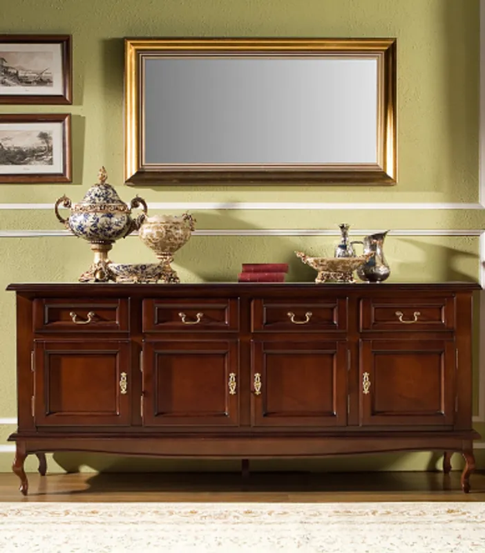 Neuheit Casa Padrino Luxus Barock Kommode mit 4 Türen und 4 Schubladen 200 x 50 x H 90 cm - Sideboard Möbel Interior