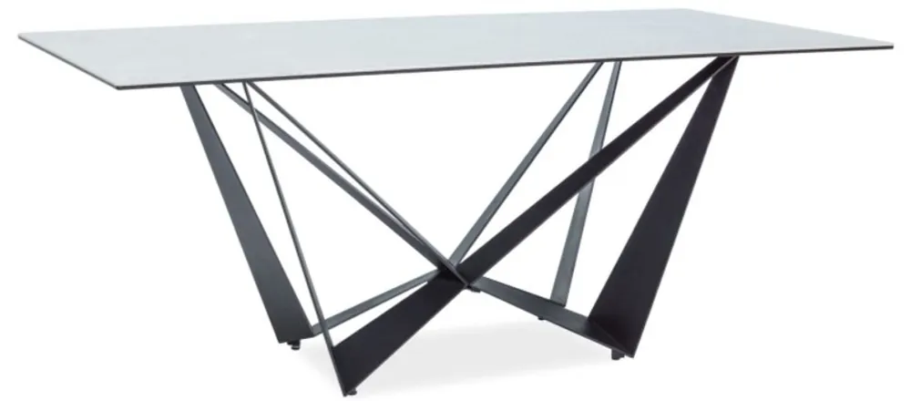 Preiswert Casa Padrino Designer Esstisch mit Glasplatte in Marmoroptik Grau / Schwarz 180 x 90 x H. 76 cm - Luxus Esszimmer Möbel