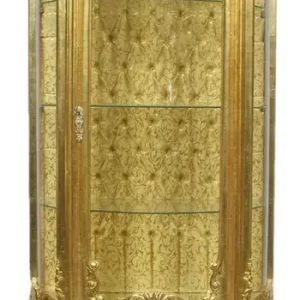 Wochenendangebot Casa Padrino Barock Vitrine Gold 80 x 40 x H. 200 cm - Prunkvoller Barock Vitrinenschrank mit Glastür und wunderschönen Verzierungen - Barock Möbel