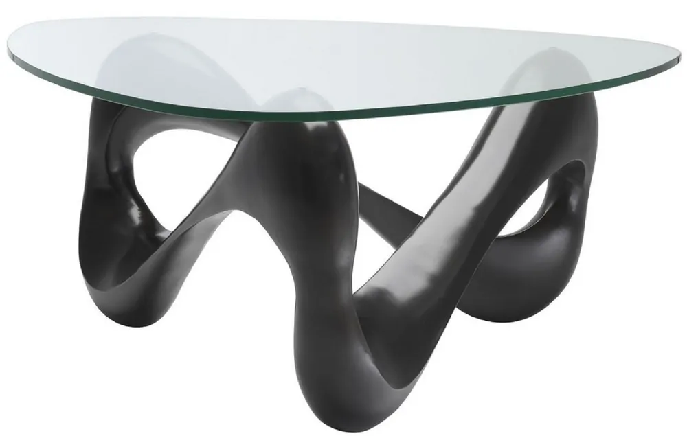 Angebot Casa Padrino Designer Couchtisch Bronze 100,5 x 98 x H. 43,5 cm - Wohnzimmertisch mit 3-eckiger Glasplatte - Luxus Möbel