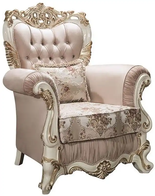 Super-Preis Casa Padrino Luxus Barock Sessel mit Glitzersteinen und dekorativem Kissen Rosa / Weiß / Gold 106 x 90 x H. 110 cm - Wohnzimmer Möbel im Barockstil