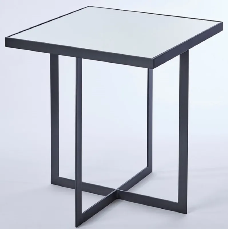 Neu Im Sortiment Casa Padrino Luxus Beistelltisch Schwarz 51 x 51 x H. 55 cm - Metall Tisch mit Spiegelglas Tischplatte - Luxus Möbel