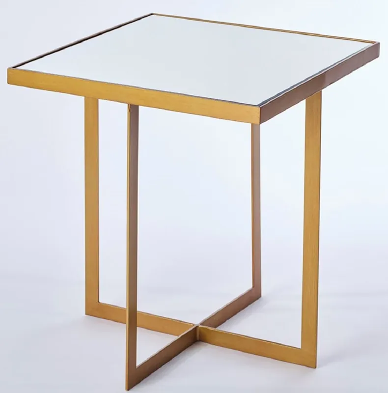 Casa Padrino Luxus Beistelltisch Bronze 51 x 51 x H. 55 cm - Metall Tisch mit Spiegelglas Tischplatte - Luxus Möbel Direktkauf
