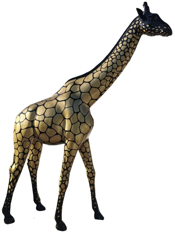 Casa Padrino Designer Deko Giraffe Schwarz / Gold H. 320 cm - Riesige Dekofigur - Lebensgroße Tierfigur - Gartendeko Skulptur Online Kaufen