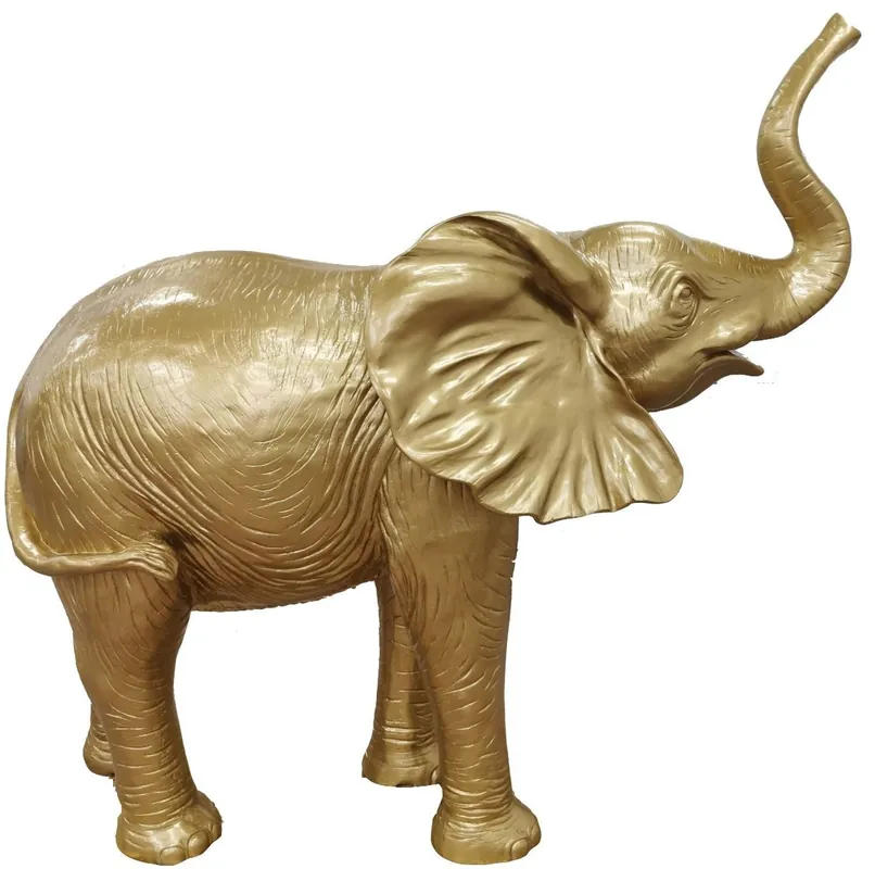 Saisonangebot Casa Padrino Designer Dekofigur Elefant Gold 160 x H. 160 cm - Riesige Deko Skulptur - Gartendeko