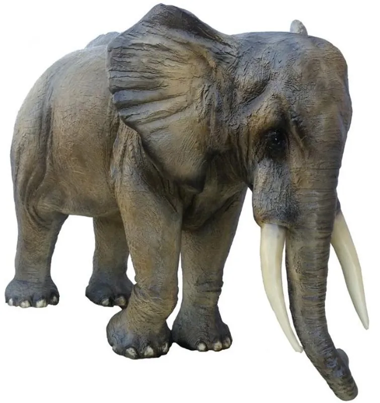 Casa Padrino Deko Skulptur Elefant Grau / Braun 410 x 155 x H. 223 cm - Riesige Lebensgroße Gartenfigur - Gartendeko Aktuell