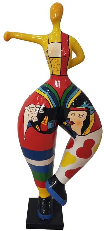 Neu Im Sortiment Casa Padrino Designer Deko Skulptur Frau beim Sport Mehrfarbig H. 132 cm - Gartendeko Skulptur - Luxus Gartenfigur