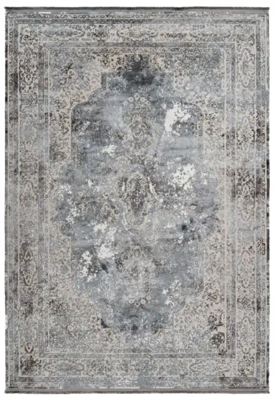 Versand Am Gleichen Tag Casa Padrino Teppich Vintage Silber - Verschiedene Größen - Rechteckiger Teppich im Vintage Look - Wohnzimmer Deko Accessoires