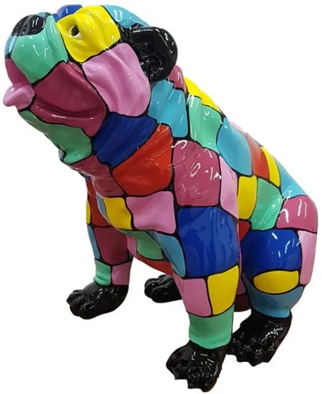 Online Kaufen Casa Padrino Designer Gartendeko Skulptur Hund Bulldogge Mehrfarbig 67 x H. 70 cm - Gartendeko Figur - Wetterbeständige Gartenfigur