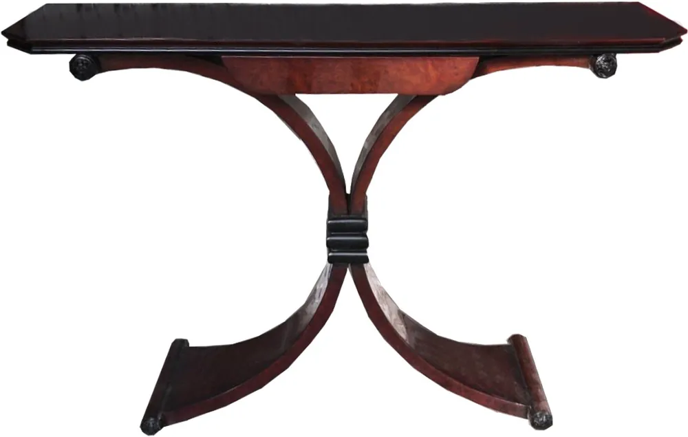 Casa Padrino Art Deco Konsole Braun mit Schublade - Beistelltisch 120 x 35 x H 95cm - Antik Stil Tisch - Möbel Heißes Angebot