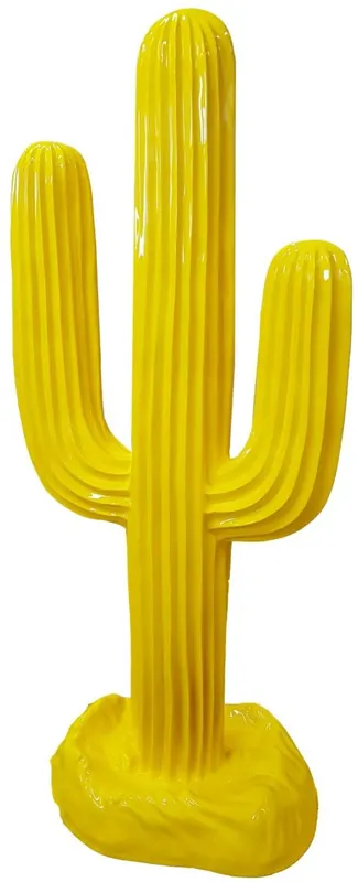 Casa Padrino Designer Skulptur Kaktus Gelb 84 x H. 185 cm - Wetterbeständige Gartendeko Ausverkauf