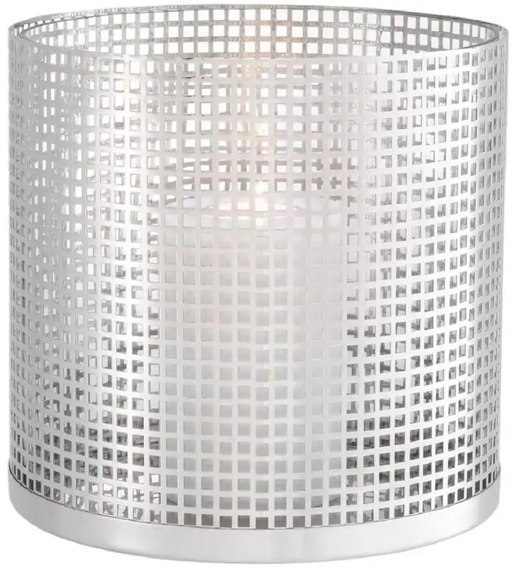 Zertifiziert Casa Padrino Luxus Kerzenleuchter Silber Ø 25,5 x H. 25 cm - Runder Kerzenleuchter aus Edelstahl und Glas - Luxus Deko Accessoires