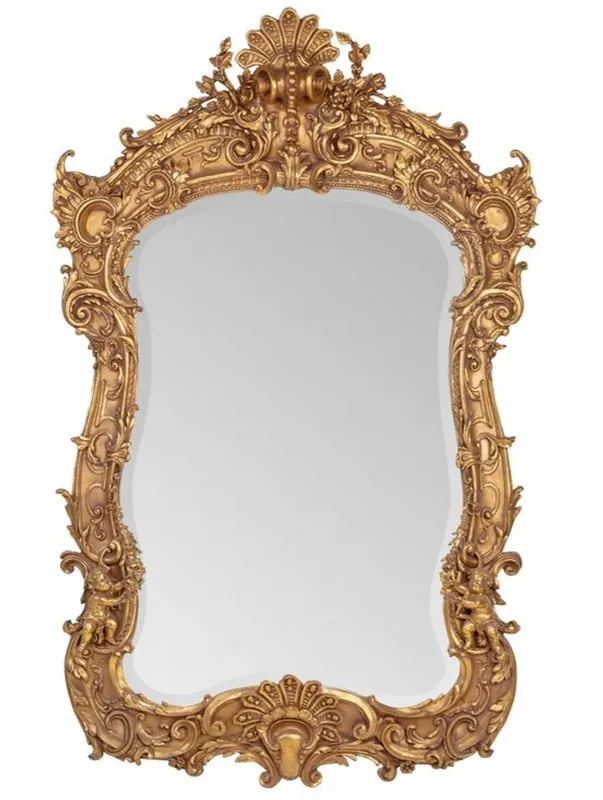 Prunkvoller Casa Padrino Barock Spiegel Gold 188 x 120 cm mit Engelsmotiven - Antik Stil - Schwere Ausführung Zertifiziert
