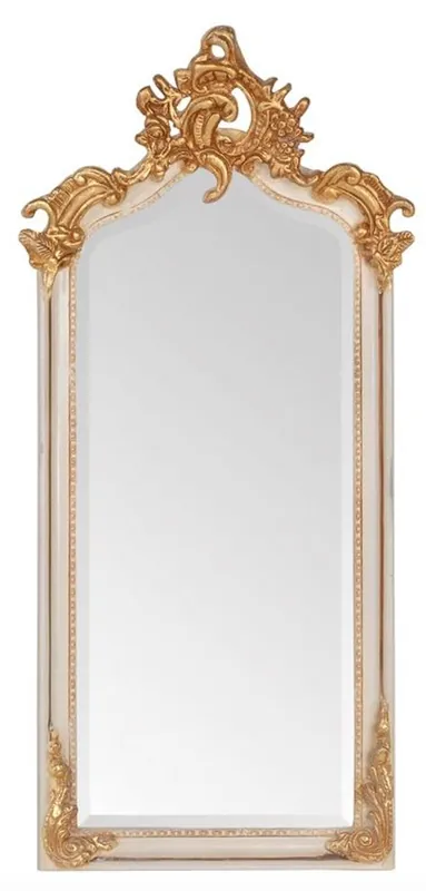 Casa Padrino Barock Spiegel Antik Stil Creme / Gold 115 x 48 cm - Möbel Wandspiegel Versand Am Gleichen Tag
