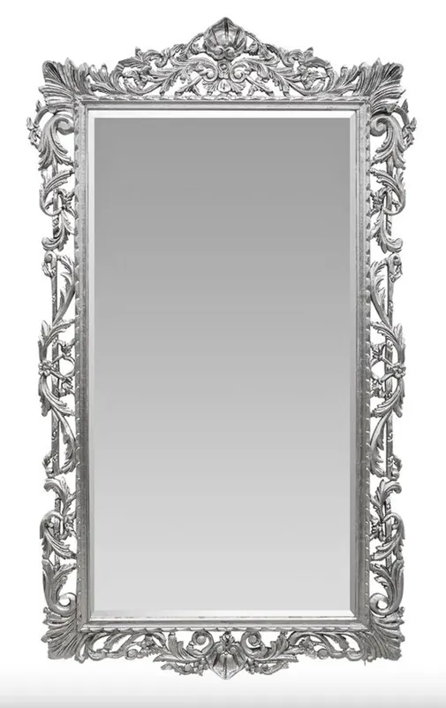Casa Padrino Barock Wandspiegel Silber 115 x H. 202 cm - Barockstil Spiegel Antik Stil Möbel Echt