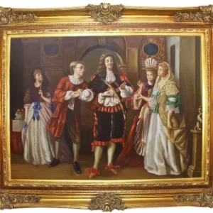 Günstig Casa Padrino Barock Ölgemälde Seine Lordschaft Mehrfarbig / Gold 160 x 10 x H. 130 cm - Handgemaltes Gemälde mit prunkvollem Rahmen im Barockstil - Barock Wanddeko