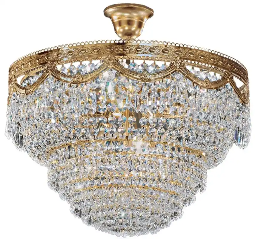 Jetzt Bestellen Casa Padrino Barock Hängeleuchte Messing / Gold Ø 55 x H. 54 cm - Runde Kristall Hängelampe im Barockstil - Barock Deko Accessoires