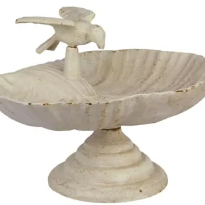 Beliebt Casa Padrino Jugendstil Vogelbad mit dekorativem Vögelchen Antik Weiß 33,5 x 26,5 x H. 21 cm - Barock & Jugendstil Garten Deko