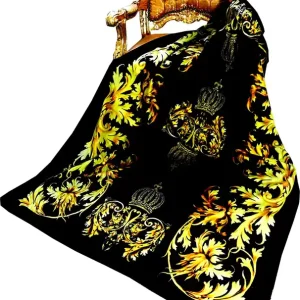 Preisreduziert Luxus Wohndecke Pompöös by Casa Padrino Barock Krone Schwarz / Gold von Harald Glööckler mit Glitzersteinen