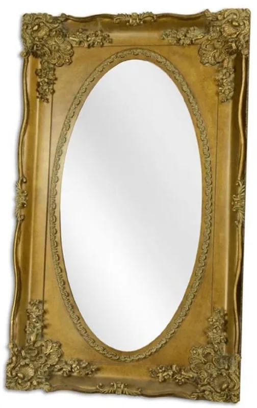 Casa Padrino Barock Spiegel Gold 94 x H. 154,5 cm - Prunkvoller ovaler Wandspiegel im Barockstil Sale