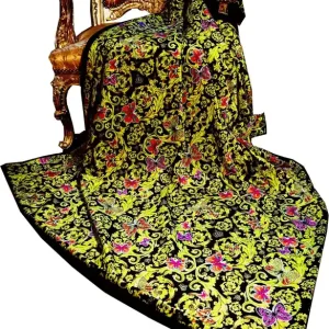 Online Kaufen Luxus Wohndecke Pompöös by Casa Padrino Barock Butterflies & Flowers von Harald Glööckler mit Glitzersteinen