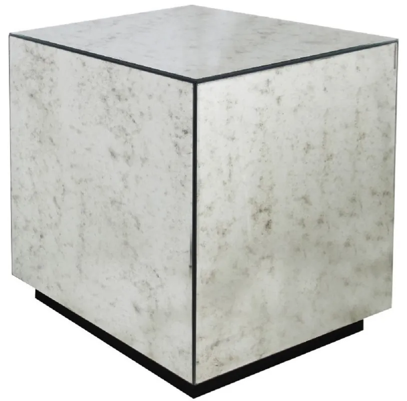Casa Padrino Luxus Beistelltisch 50 x 50 x H. 60 cm - Quadratischer Tisch mit antikem Spiegelglas - Luxus Kollektion Markenprodukt