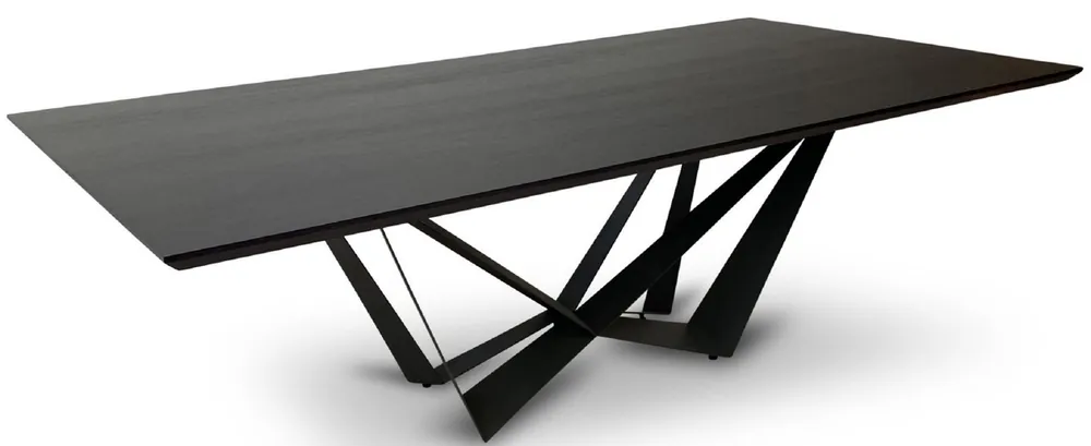 Garantierte Lieferung Casa Padrino Luxus Esstisch Schwarz 240 x 120 x H. 76 cm - Rechteckiger Küchentisch mit Eichenholz Furnier Tischplatte - Luxus Esszimmer Möbel