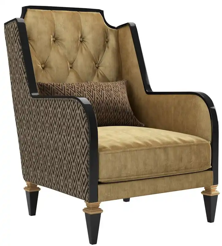 Casa Padrino Luxus Barock Wohnzimmer Sessel Gold / Schwarz 72 x 80 x H. 105 cm - Edle Barockstil Möbel Billig