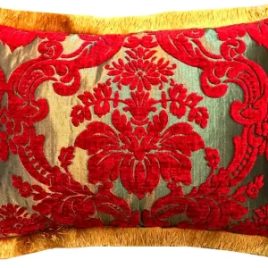 Luxus Kissen Pompöös by Casa Padrino von Harald Glööckler Elegance Collection Barock Muster Rot / Gold 35 x 55 cm - Luxuskissen Rabatt