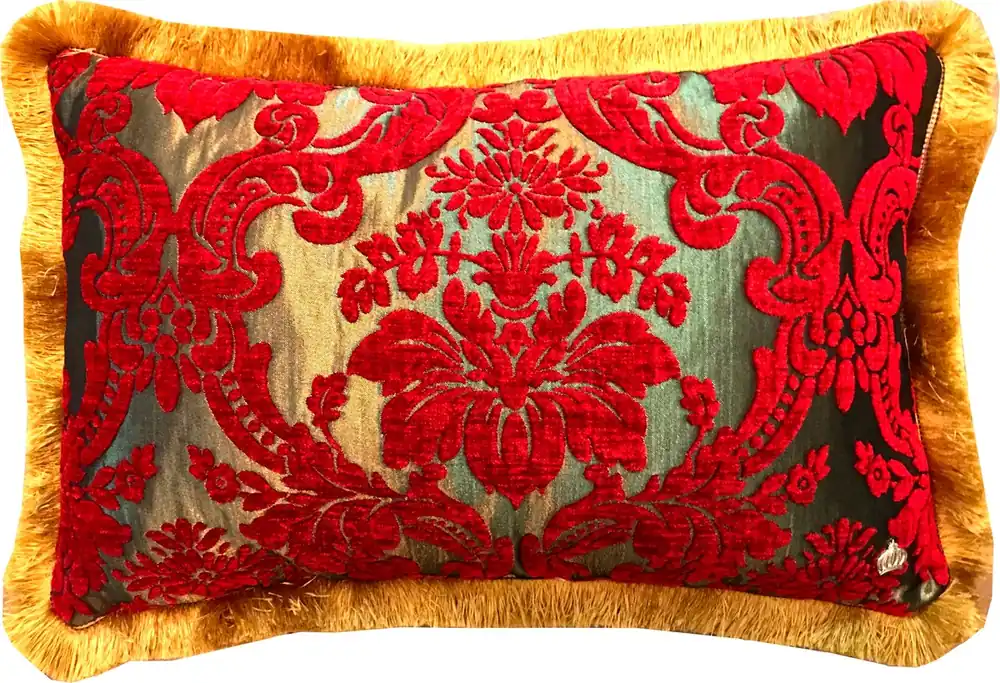 Luxus Kissen Pompöös by Casa Padrino von Harald Glööckler Elegance Collection Barock Muster Rot / Gold 35 x 55 cm - Luxuskissen Rabatt