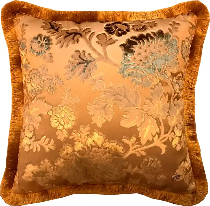 Luxus Kissen Pompöös by Casa Padrino von Harald Glööckler Elegance Collection Barock Muster Gold / Gold 50 x 50 cm - Luxuskissen Sofort Bestellen