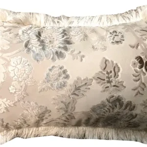 Luxus Kissen Pompöös by Casa Padrino von Harald Glööckler Elegance Collection Barock Muster Creme / Creme 35 x 55 cm - Luxuskissen Zertifiziert