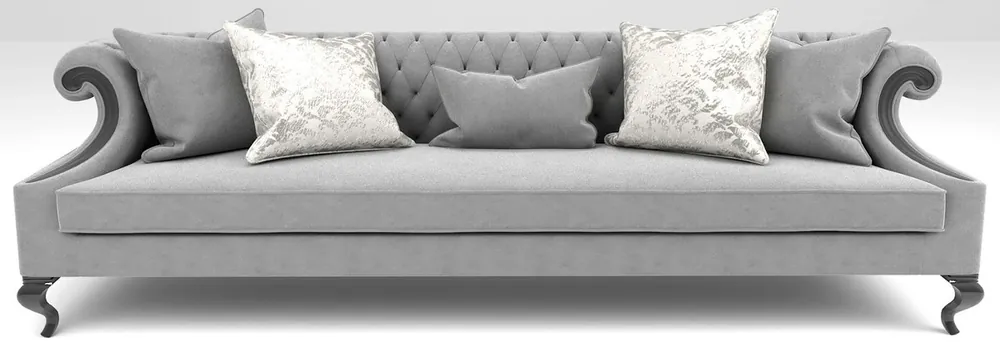 Neue Kollektion Casa Padrino Luxus Barock Wohnzimmer Sofa Grau / Schwarz 260 x 100 x H. 82 cm - Wohnzimmer Möbel im Barockstil - Edel & Prunkvoll