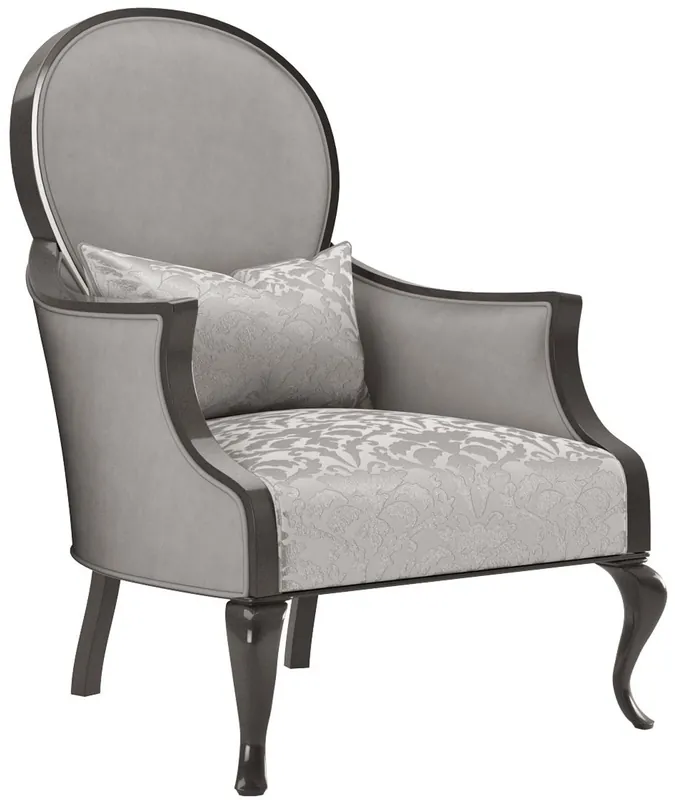 Begrenztes Angebot Casa Padrino Luxus Barock Wohnzimmer Sessel mit elegantem Muster Silber / Grau / Schwarz 80 x 70 x H. 103 cm - Wohnzimmer Möbel im Barockstil