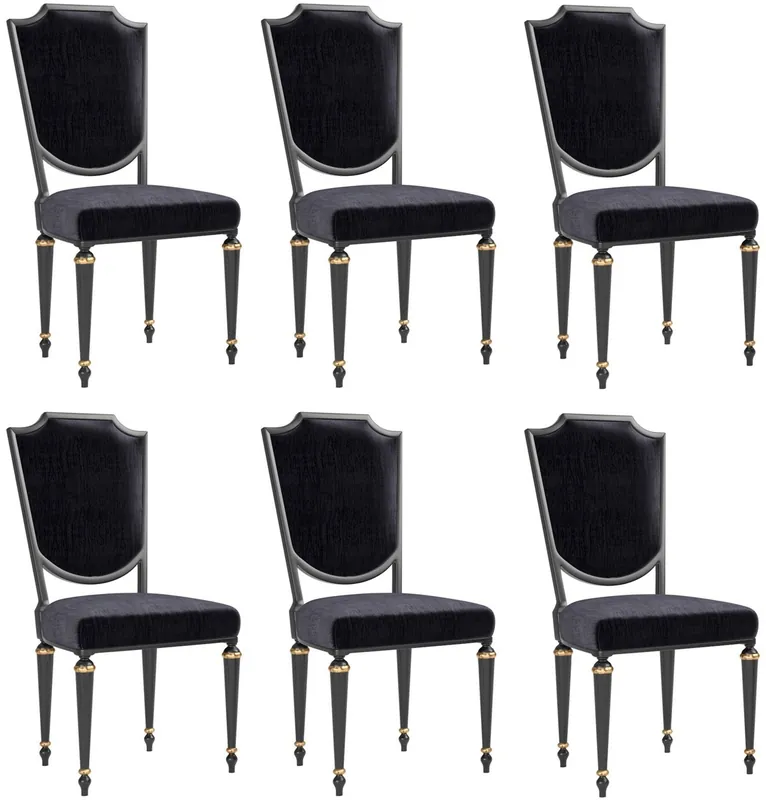 Bestseller Casa Padrino Luxus Barock Esszimmer Stuhl Set Schwarz / Antik Gold 50 x 50 x H. 105 cm - Edle Küchen Stühle - Barock Stühle 6er Set - Esszimmer Möbel