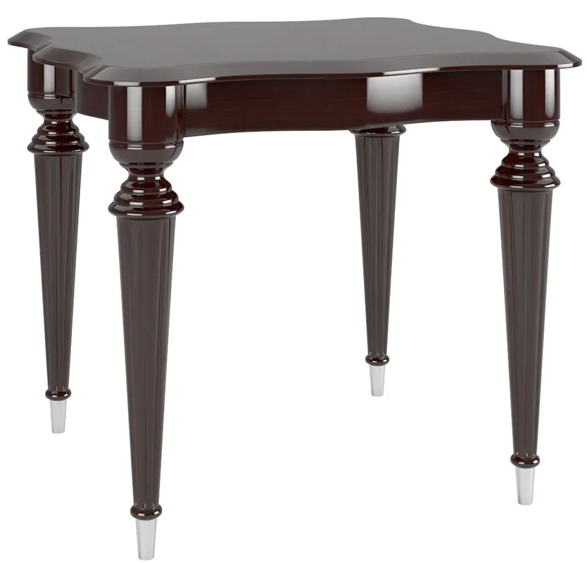 Casa Padrino Luxus Barock Beistelltisch Dunkelbraun Hochglanz / Silber 60 x 60 x H. 45 cm - Edler Tisch im Barockstil - Barock Wohnzimmer Möbel Billig