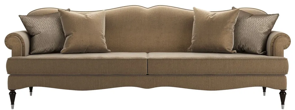 Casa Padrino Luxus Barock Wohnzimmer Sofa Khaki 245 x 90 x H. 95 cm - Wohnzimmer Möbel im Barockstil - Edel & Prunkvoll Preisreduziert