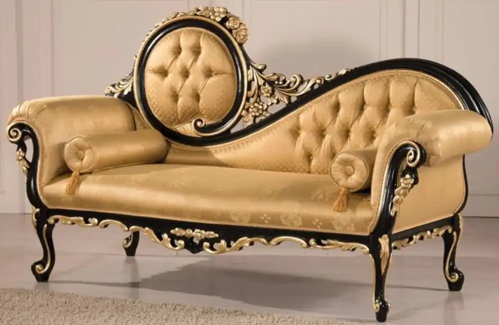 Casa Padrino Luxus Barock Wohnzimmer Sofa Gold / Schwarz 170 x 70 x H. 100 cm - Wohnzimmer Möbel im Barockstil - Edel & Prunkvoll Bestpreis