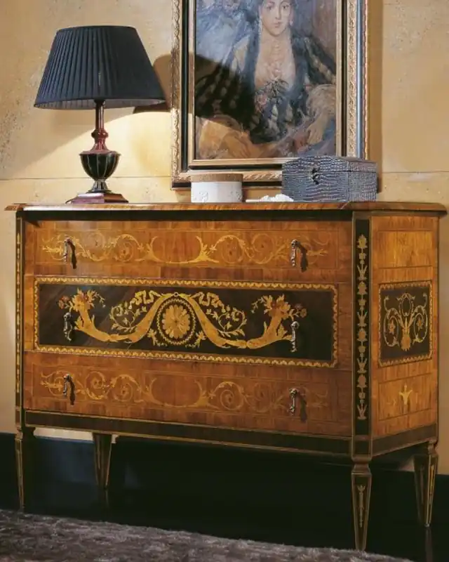 Casa Padrino Luxus Barock Kommode mit 3 Schubladen Hellbraun / Schwarz / Gold 125 x 50 x H. 96 cm - Luxus Qualität - Edle Barock Wohnzimmer Möbel Preisreduziert