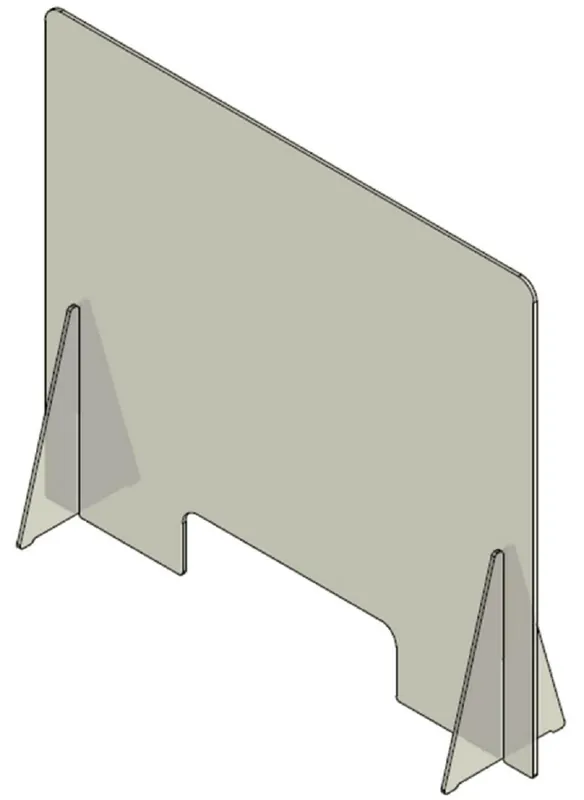 Neue Ware Casa Padrino Kunststoff Trennscheibe mit Durchreiche Transparent 60 x H. 70 cm - Schreibtisch Empfangstheken Theken Spuckschutz Covid-19 Corona Sicherheitsscheibe