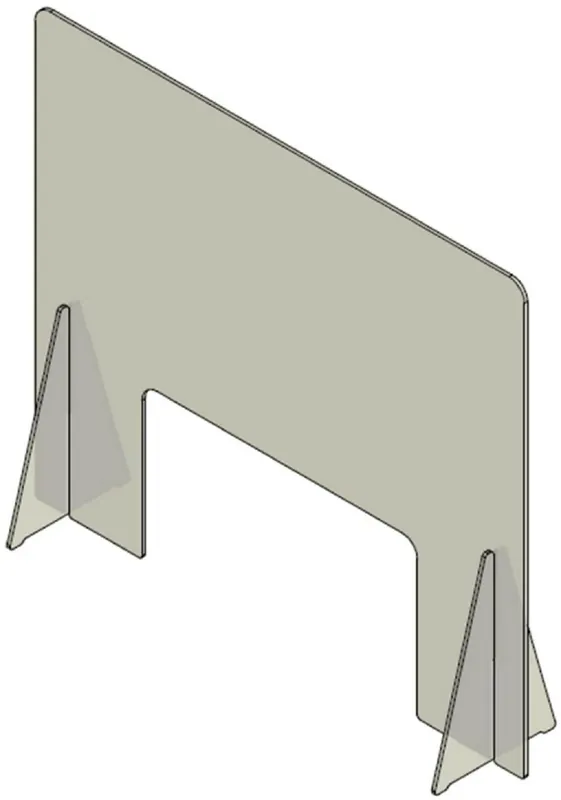 Casa Padrino Kunststoff Sicherheitsscheibe mit Durchreiche Transparent 80 x H. 70 cm - Schreibtisch Empfangstheken Theken Spuckschutz Covid-19 Corona Trennscheibe Rabatt
