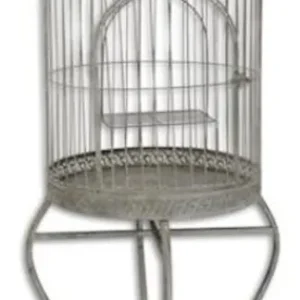 Expressversand Casa Padrino Jugendstil Vogelkäfig mit Ständer Grau 45 x 45 x H. 120,5 cm - Barock & Jugendstil Accessoires