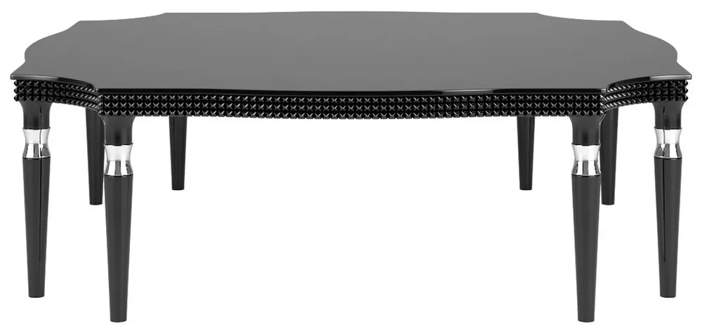 Casa Padrino Luxus Art Deco Couchtisch Schwarz / Silber 130 x 130 x H. 45 cm - Edler Wohnzimmertisch mit 8 Tischbeinen - Art Deco Wohnzimmer Möbel Heißes Angebot